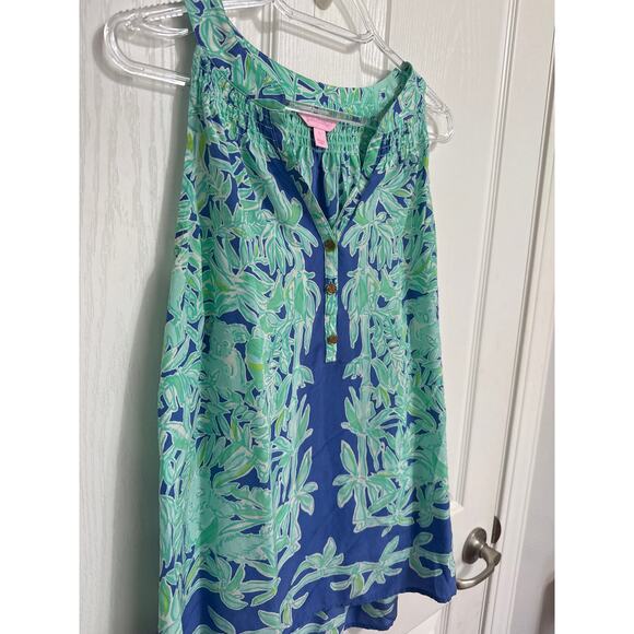 Lilly Pulitzer Bailey Koala of the Wild 100% Silk Tank Top Size Large - Picture 5 of 9